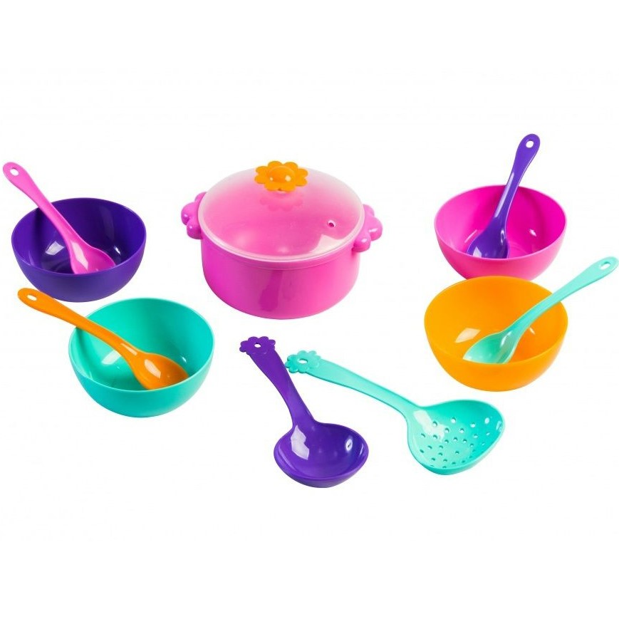 Набор посуды столовый Tigres Ромашка, 12 элементов, фиолетовый (39143 Фіолетовий) - фото 1