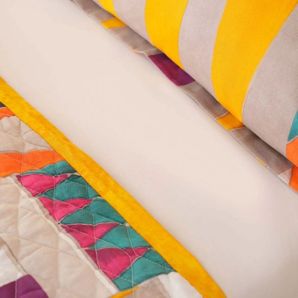 Комплект постельного белья Karaca Home Vitali mor Summer Set, евростандарт, разноцветный, 5 предметов (svt-2000022306256) - фото 3