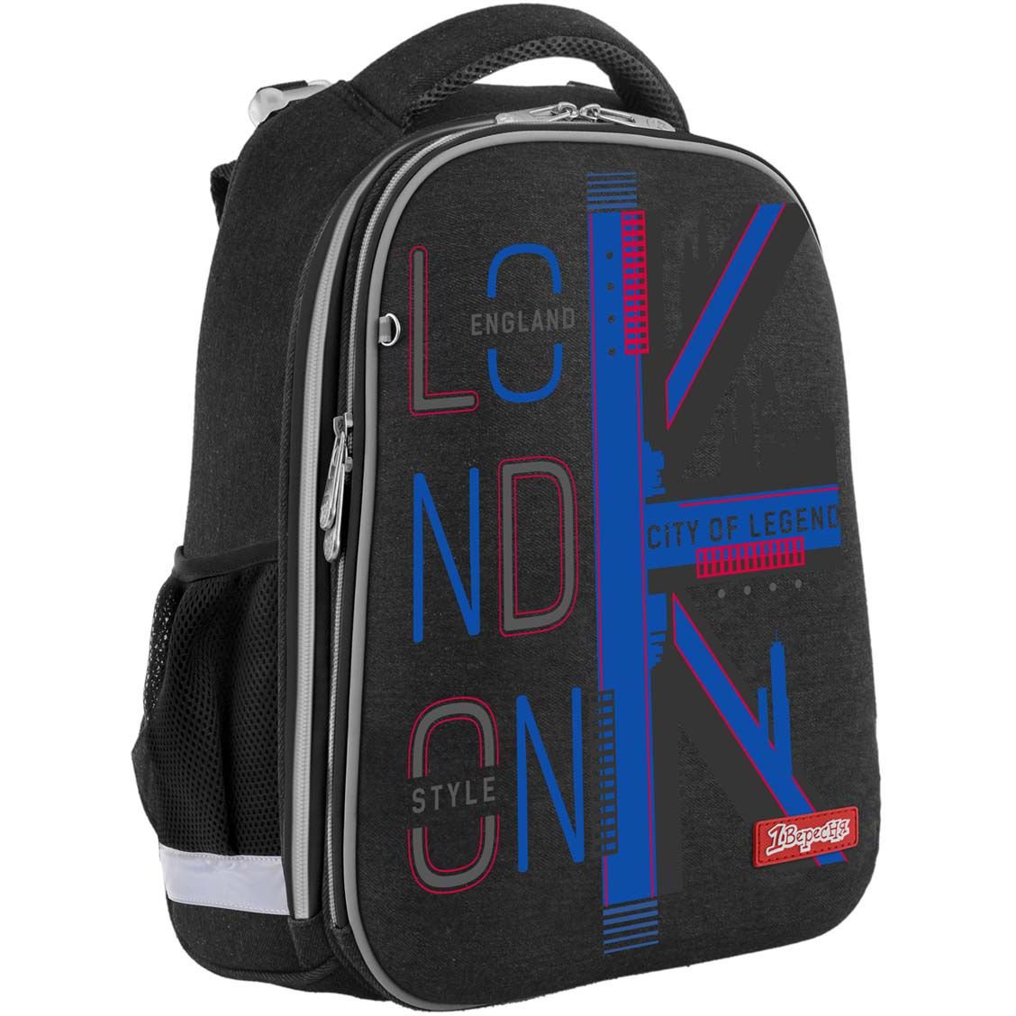 Рюкзак шкільний каркасний 1 Вересня Н-12 London, чорний (558038) - фото 1
