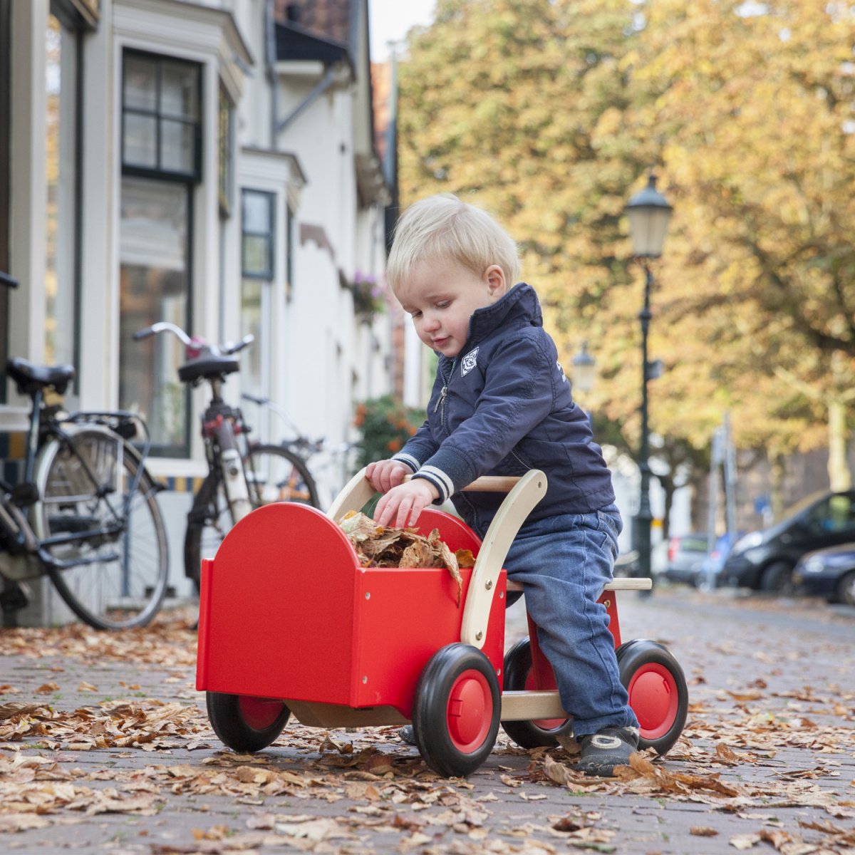 Велосипед-перевозчик New Classic Toys, деревянный, красный (11400) - фото 3