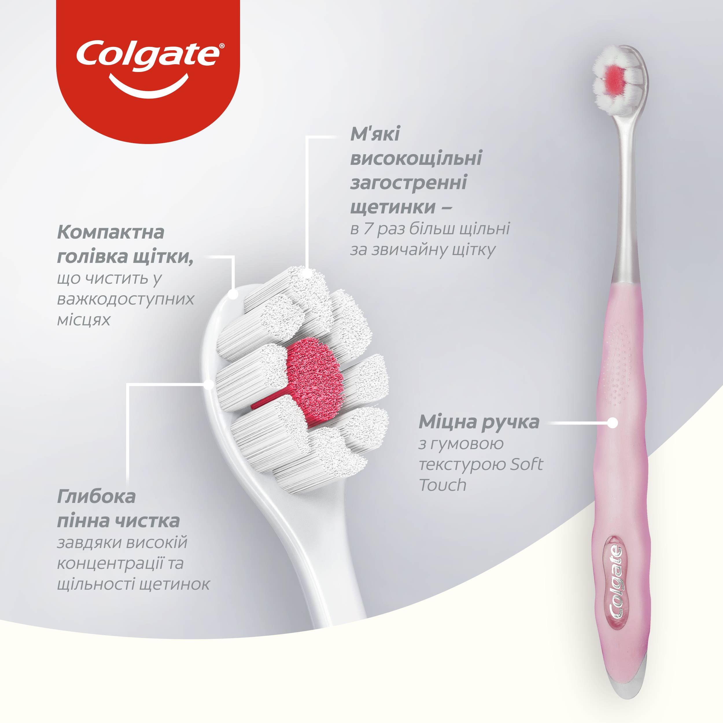 Зубная щетка Colgate 3D Density розовая - фото 2