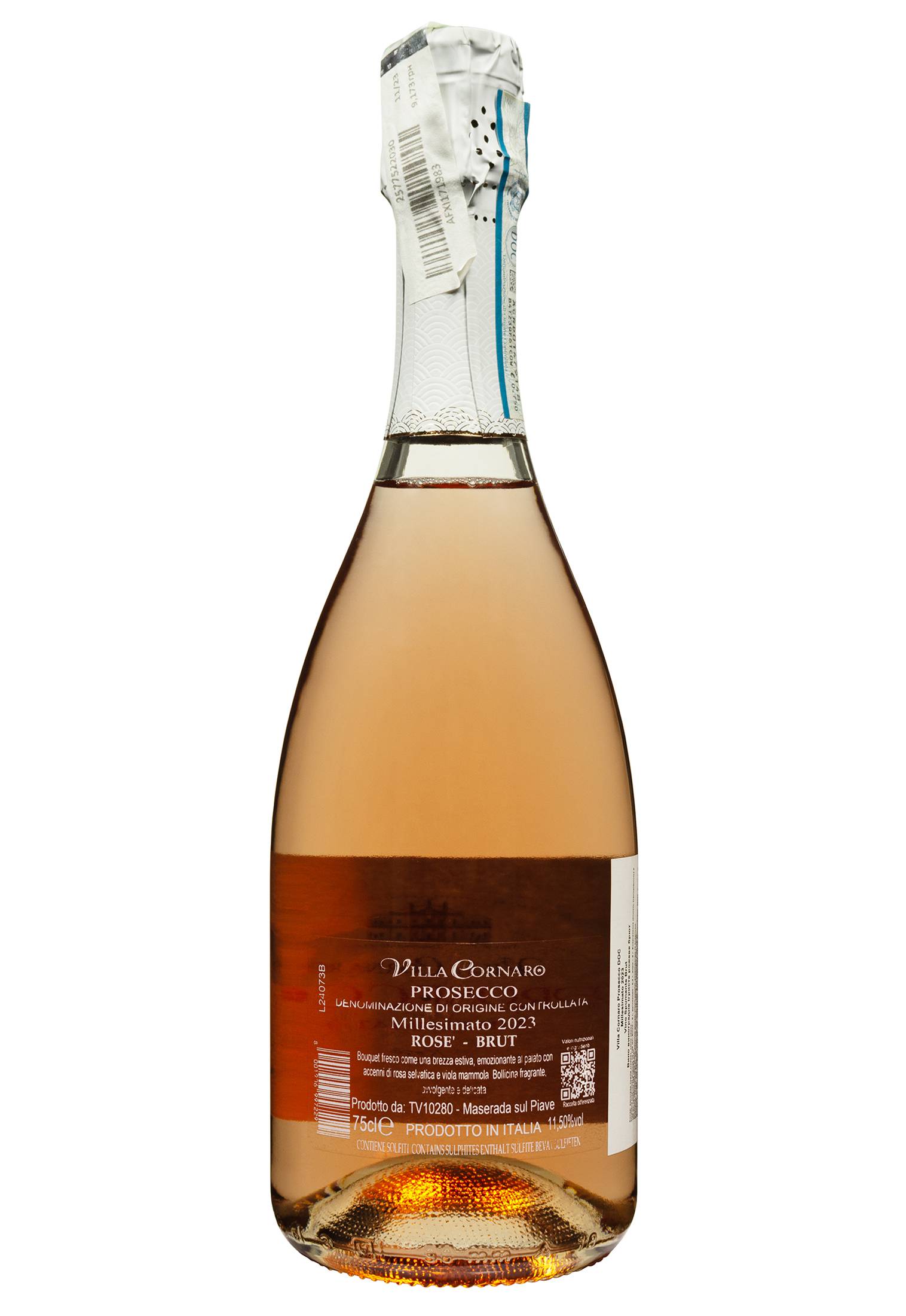 Вино ігристе Prosecco Villa Cornaro DOC Rose Brut рожеве брют 0.75 л - фото 2