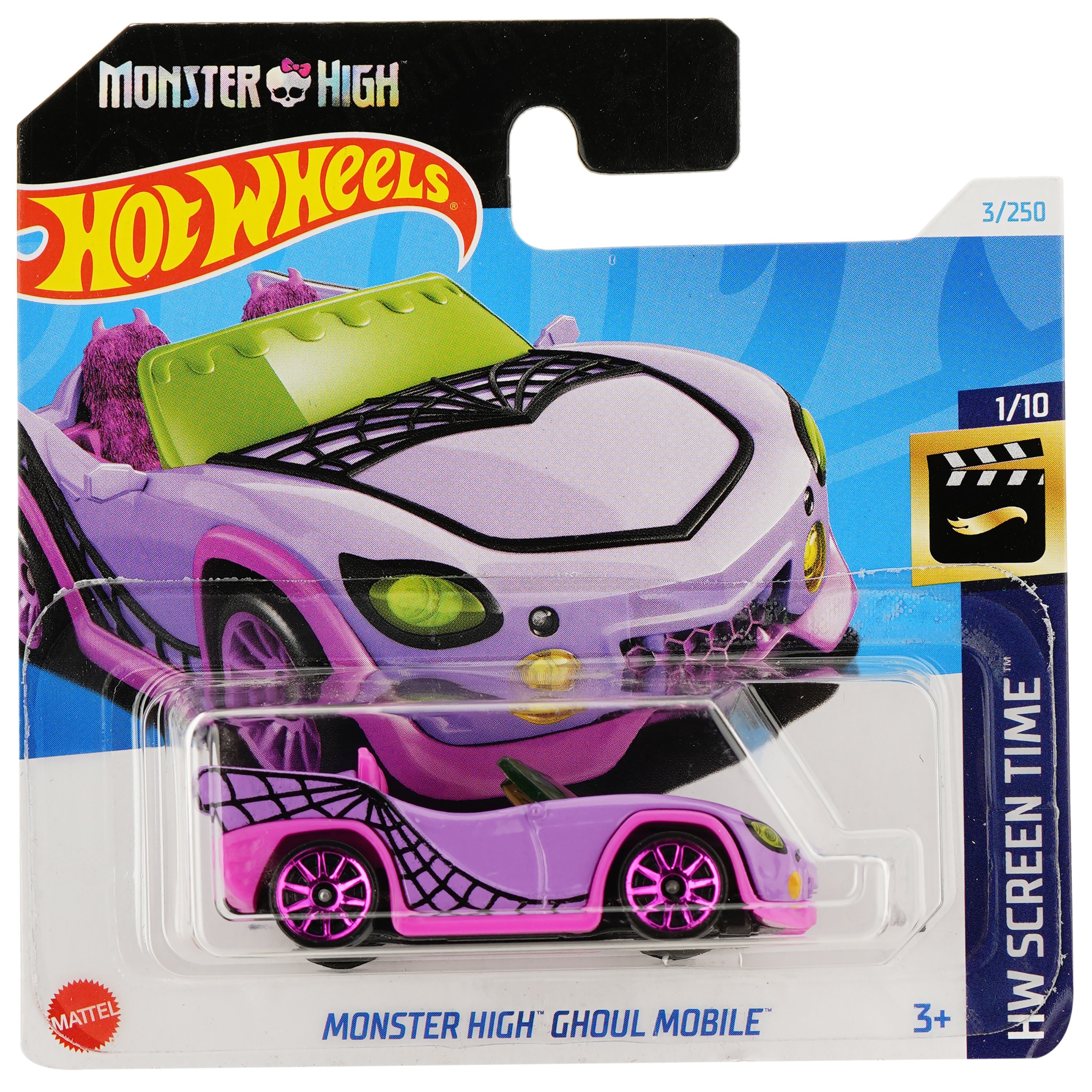 Базовая машинка Hot Wheels HW Screen Time Monster High Ghoul Mobile (5785) - фото 1