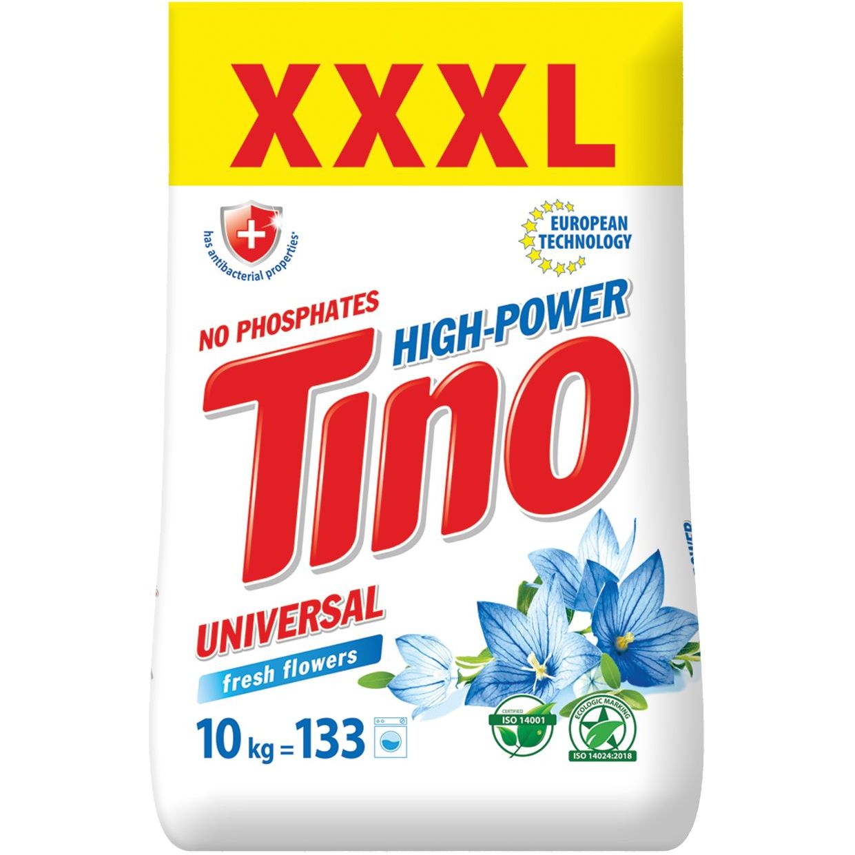 Порошок пральний Tino High-Power Universal Fresh flowers, 10 кг - фото 1