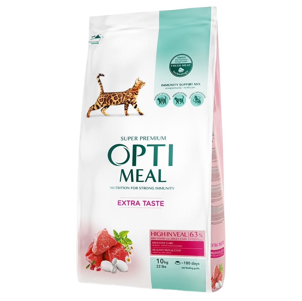 Сухой корм для кошек Optimeal, телятина, 10 кг (B1830501) - фото 1