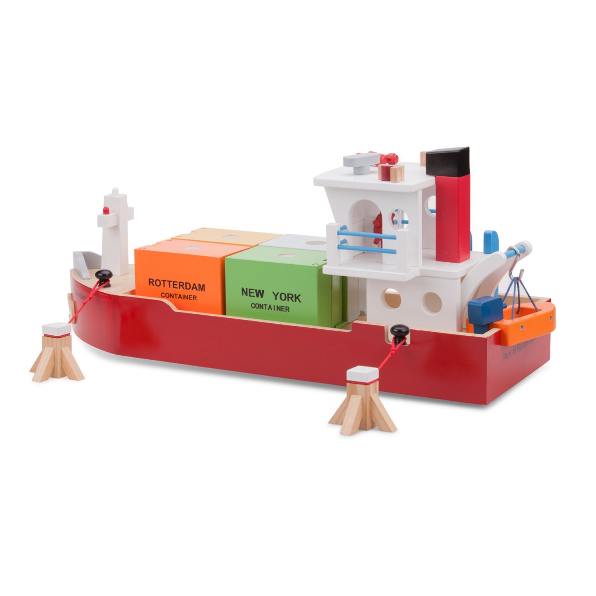 Контейнерне судно New Classic Toys із контейнерами, червоний (10900) - фото 2