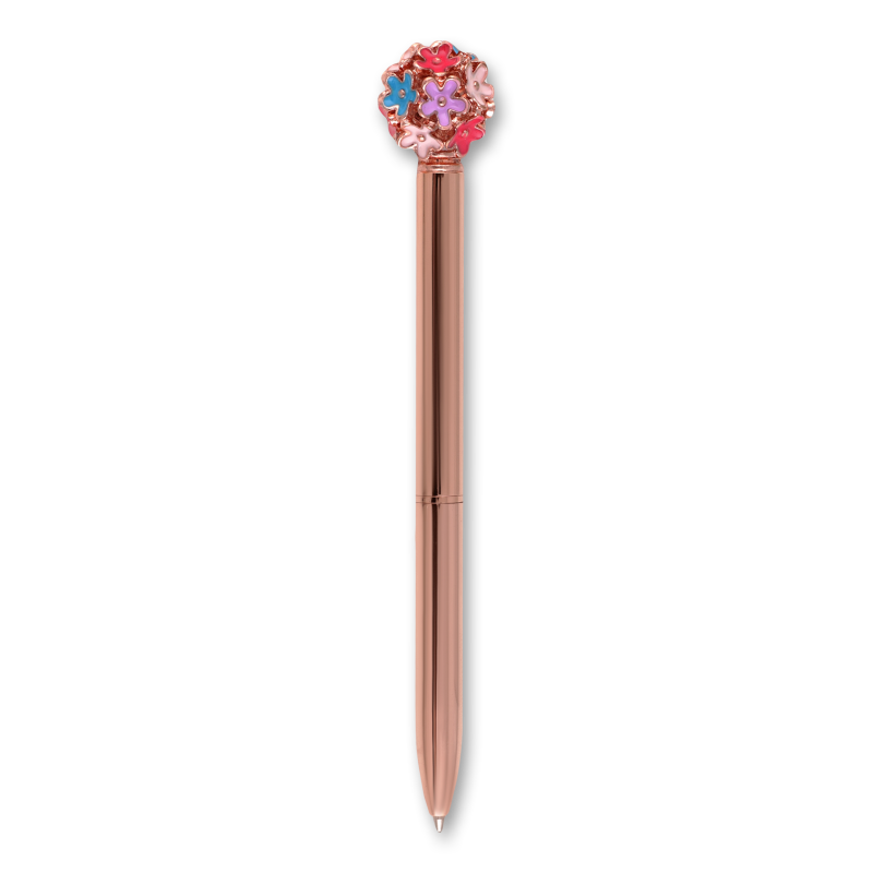 Ручка шариковая Offtop Цветок, бежевый (870138) - фото 1