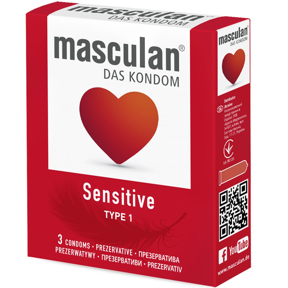 Презервативи Masculan Sensitive Тип 1 ніжні 3 шт. - фото 1