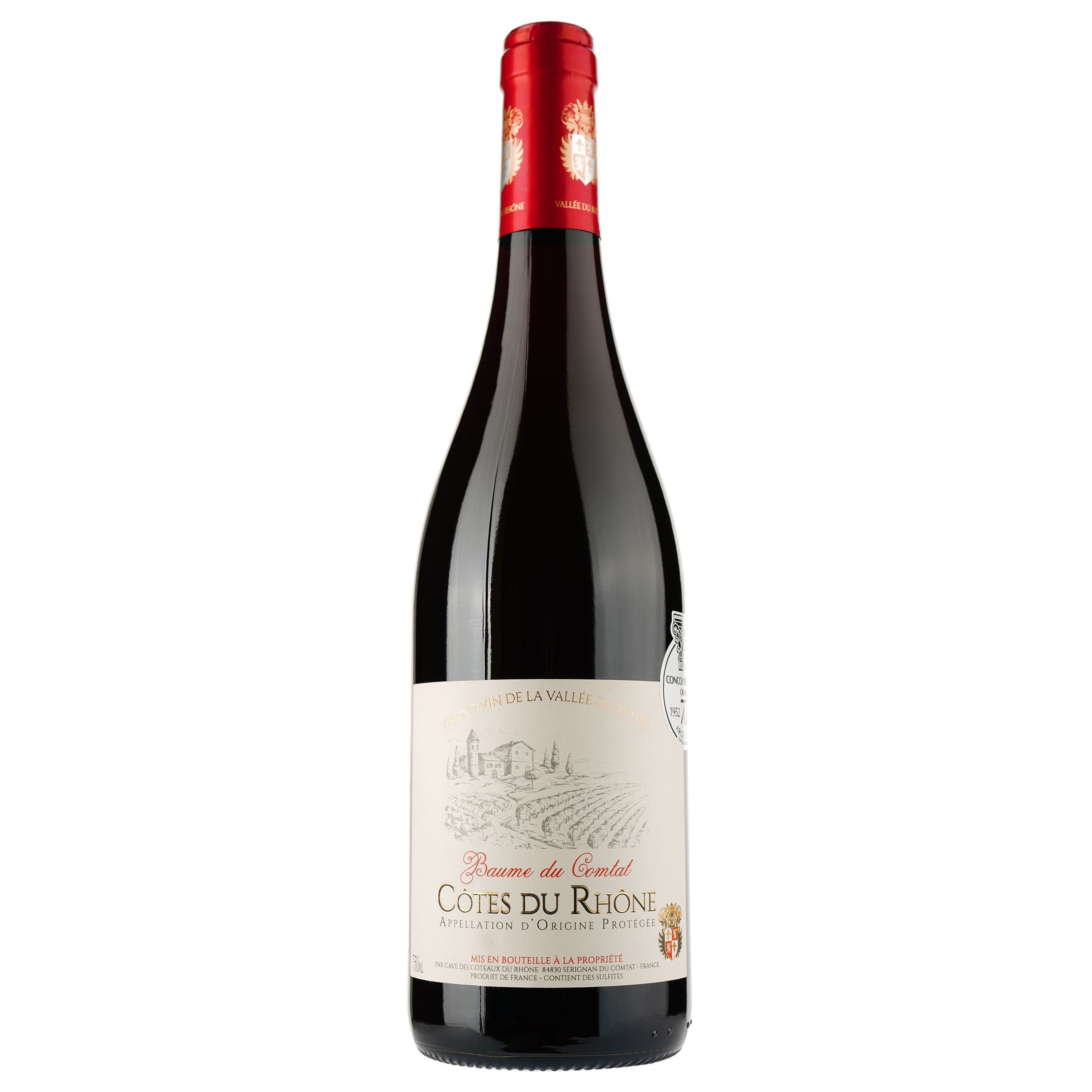 Вино Baume du Comtat Rouge 2021 AOP Cotes du Rhone, красное, сухое, 0,75 л - фото 1