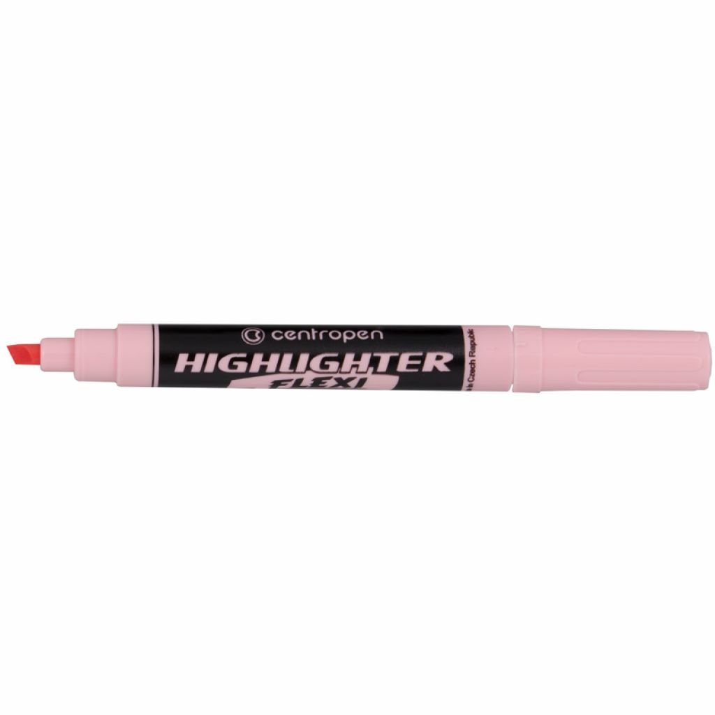Маркер текстовый Centropen Highlighter Flexi Soft клиновидный 1-5 мм пастельно-розовый (8542/914) - фото 1