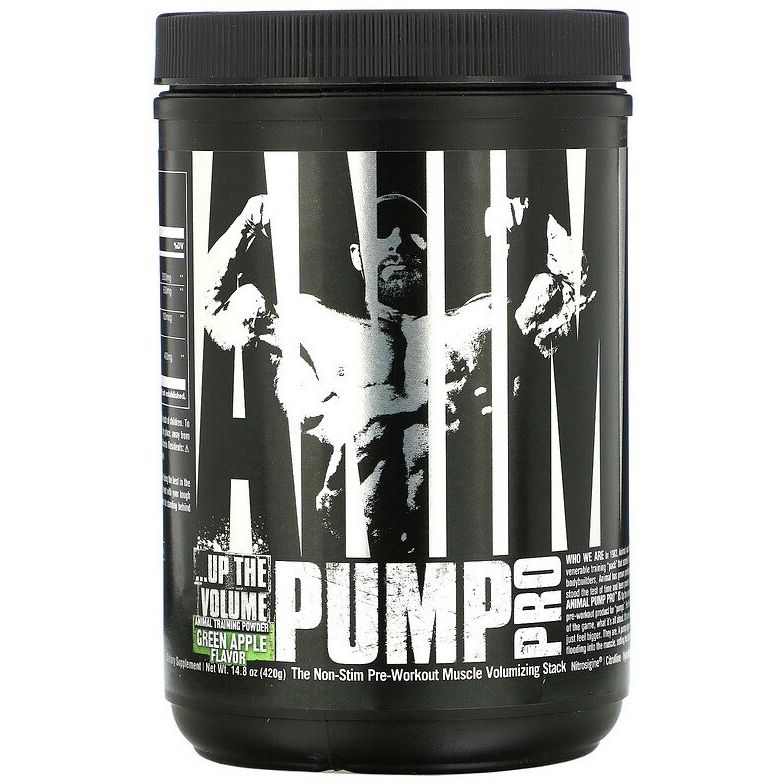 Предтренировочный комплекс Universal Nutrition Animal Pump Powder Pro Зеленое яблоко 420 г - фото 1