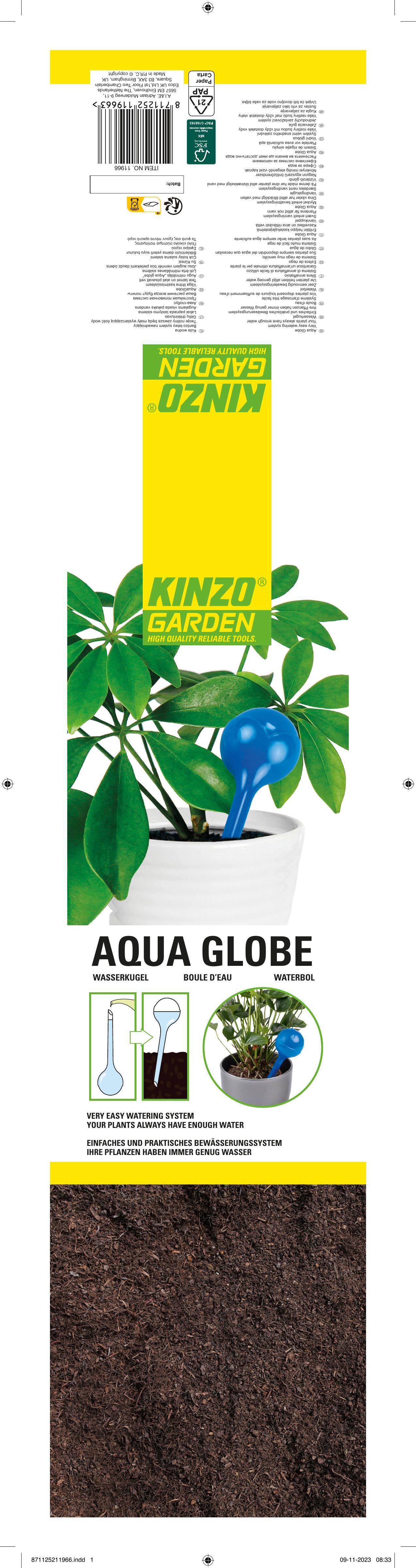Шар для автоматического полива растений Kinzo Garden 9x8 см в ассортименте - фото 3