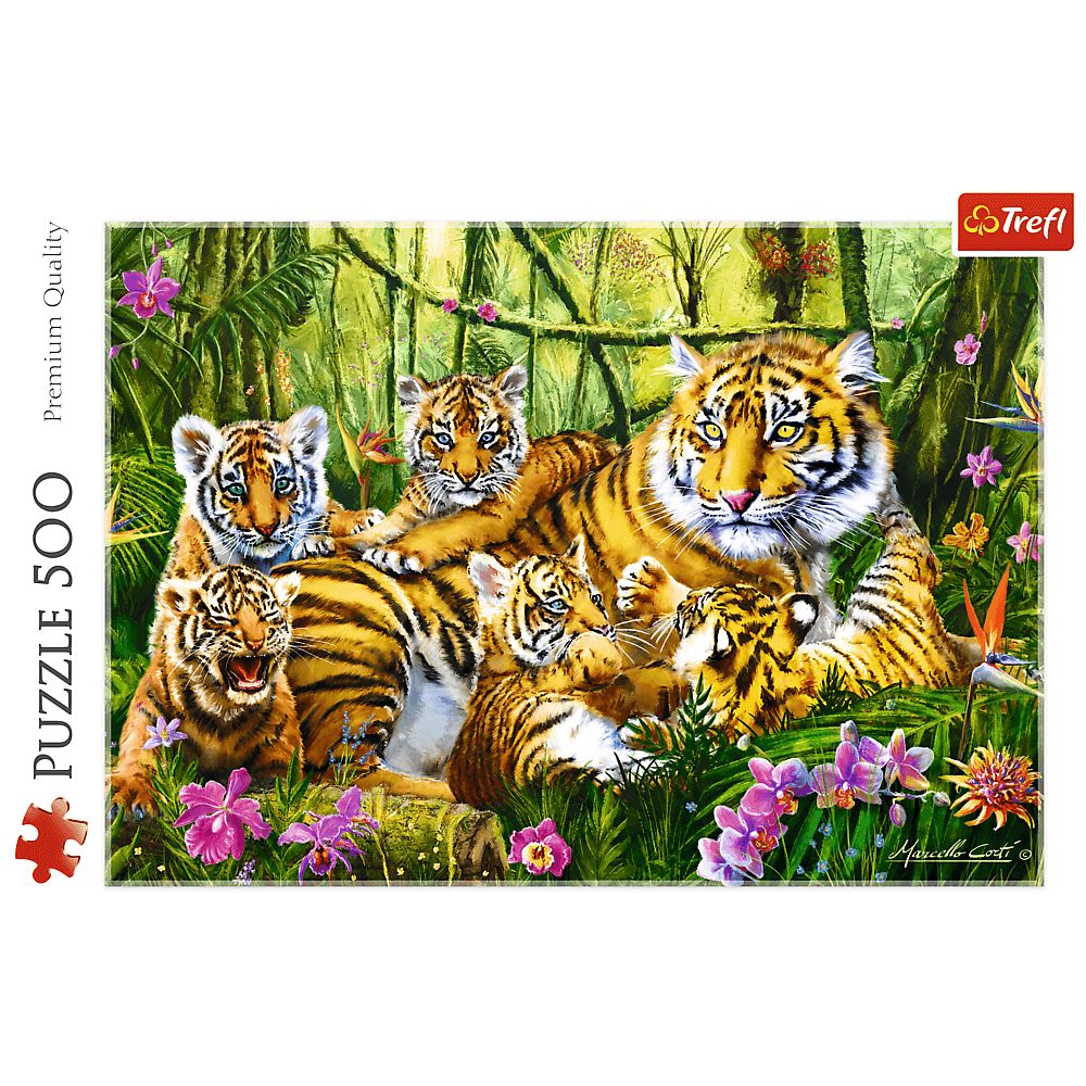 Пазлы Trefl Семья тигров 500 элементов - фото 2