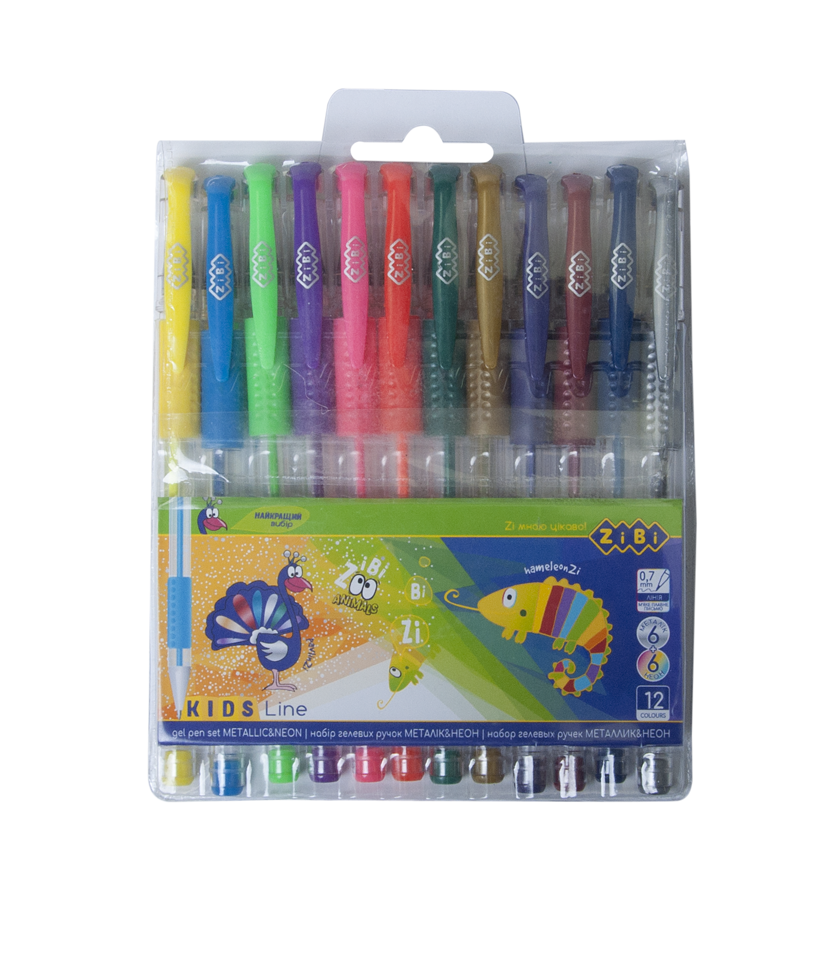 Гелеві ручки ZiBi Neon Metallic Kids Line, 12 шт. (ZB.2205-99) - фото 1