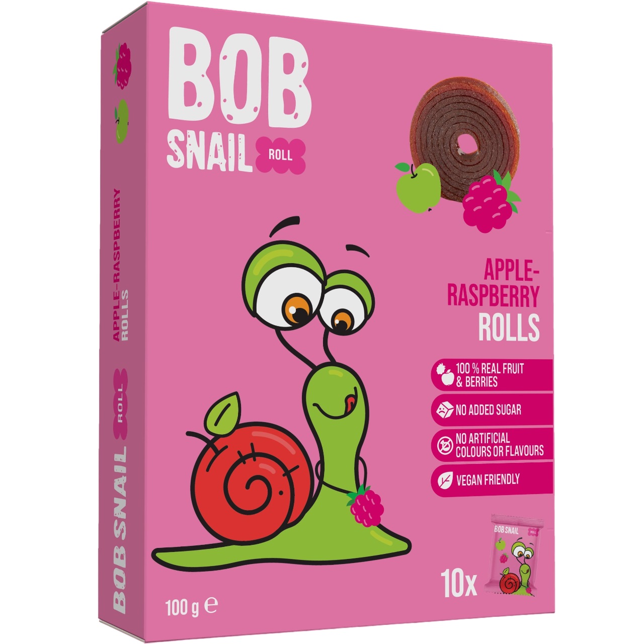 Набір фруктових цукерок Bob Snail Яблучно-Малинові (5 шт. х 100 г) - фото 3