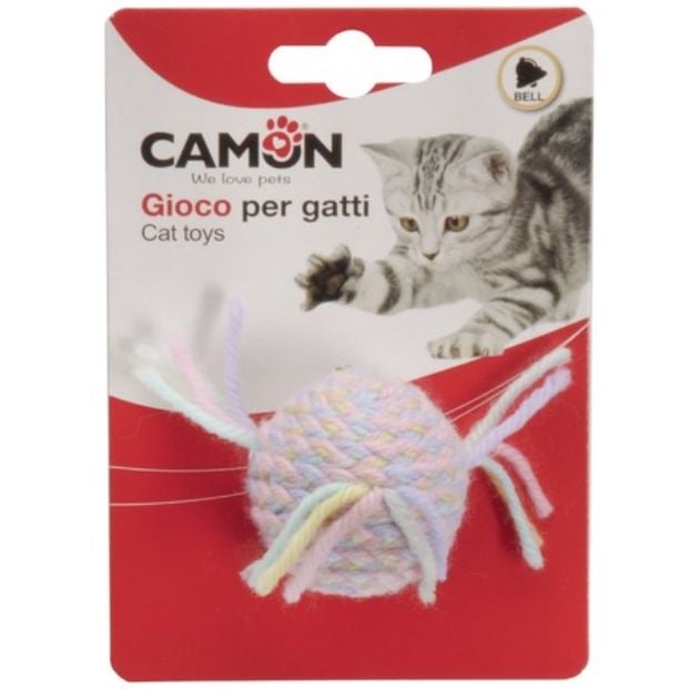 Іграшка для котів Camon кольорова куля з дзвіночком, 4 см - фото 2