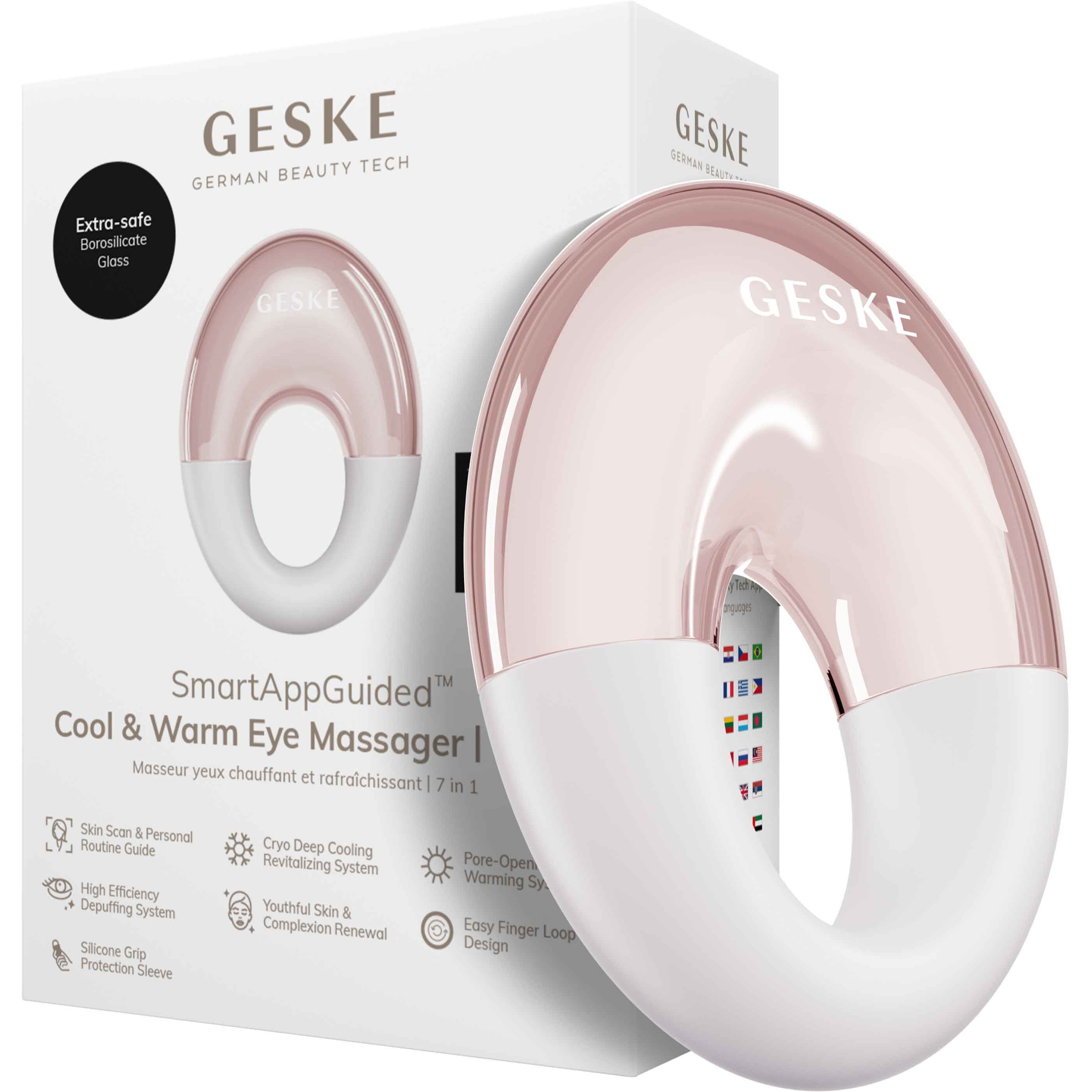 Масажер для очей GESKE Cool & Warm Eye Massager 7 в 1 пудровий - фото 1