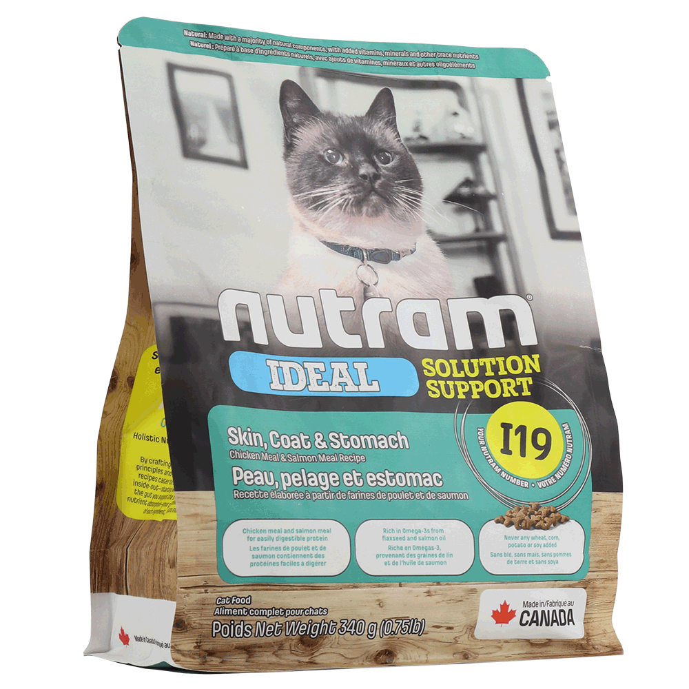 Сухой корм для котов Nutram - I19 Ideal Solution Support Skin Coat Stomach, чувствительное пищеварение, 340 г (67714980011) - фото 1