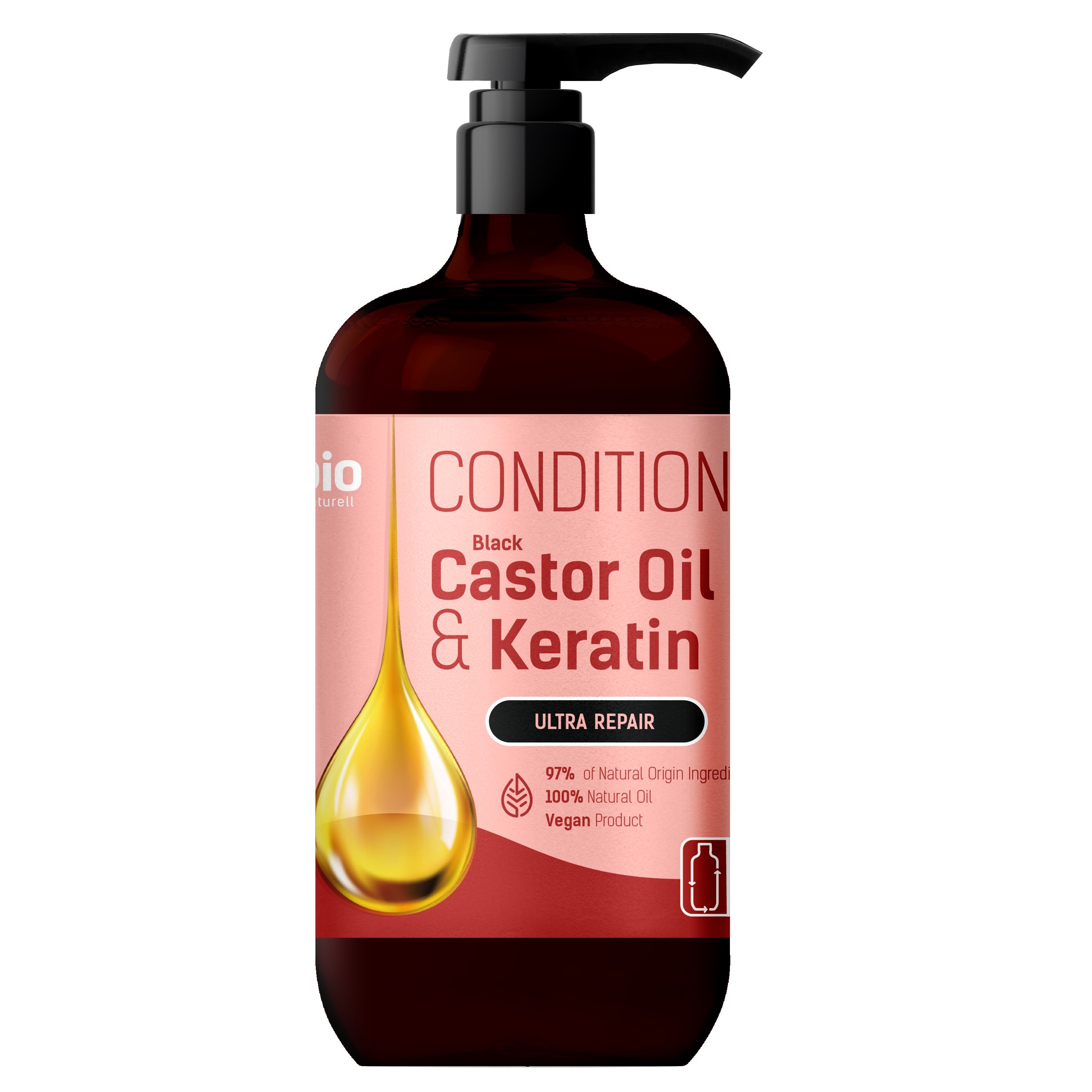 Кондиціонер для волосся Bio Naturell Bion Black Castor Oil&Keratin Conditioner, 946 мл - фото 1