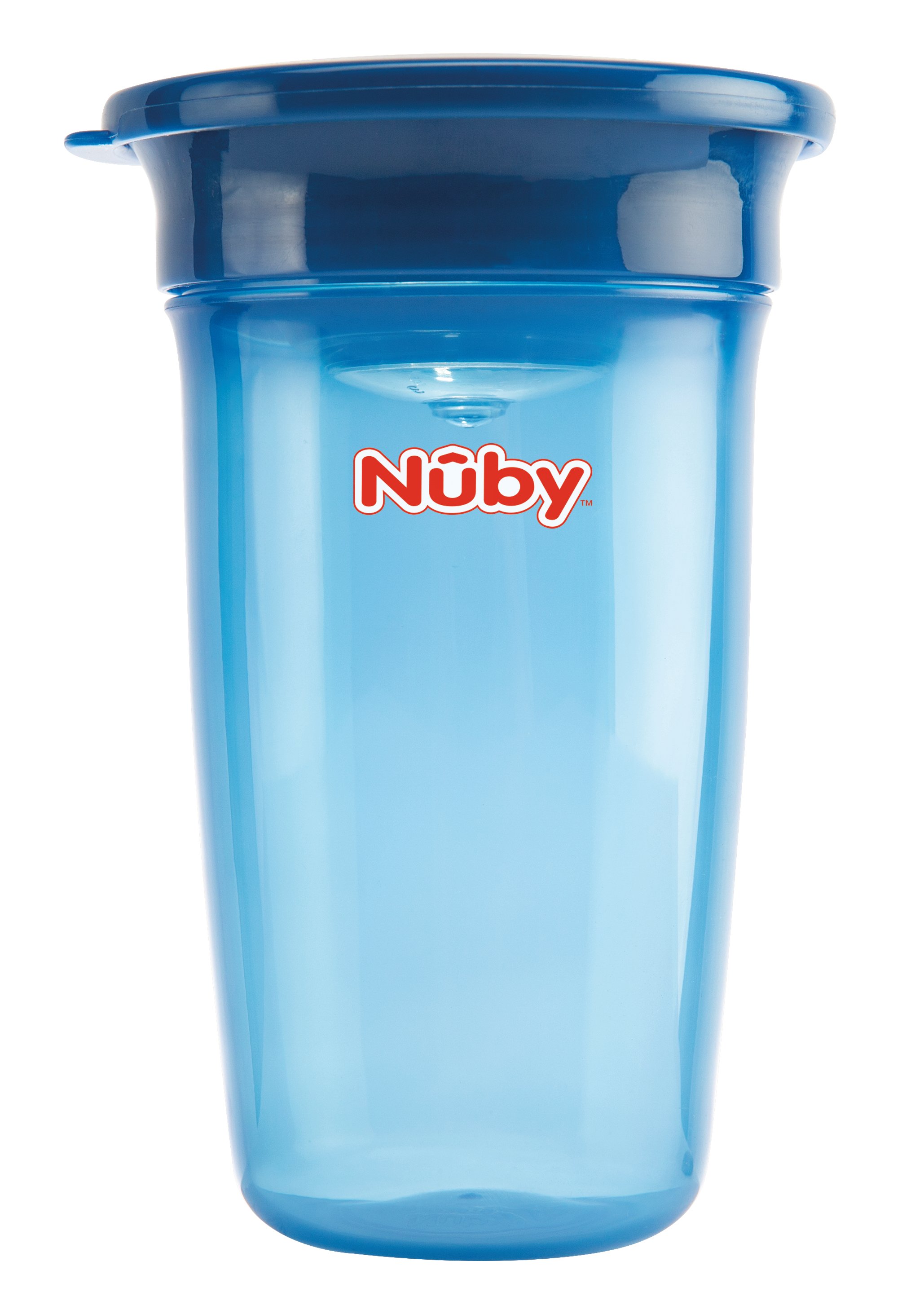 Чашка-непроливайка Nuby 360°, с крышечкой, 360 мл, голубой (NV0414003blu) - фото 1