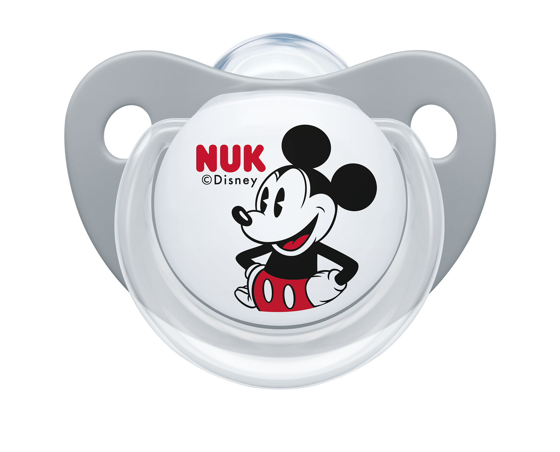 Силиконовая пустышка Nuk Trendline Disney Mickey, ортодонтическая, 6-18 мес., 2 шт., серый с белым (10176213) - фото 3