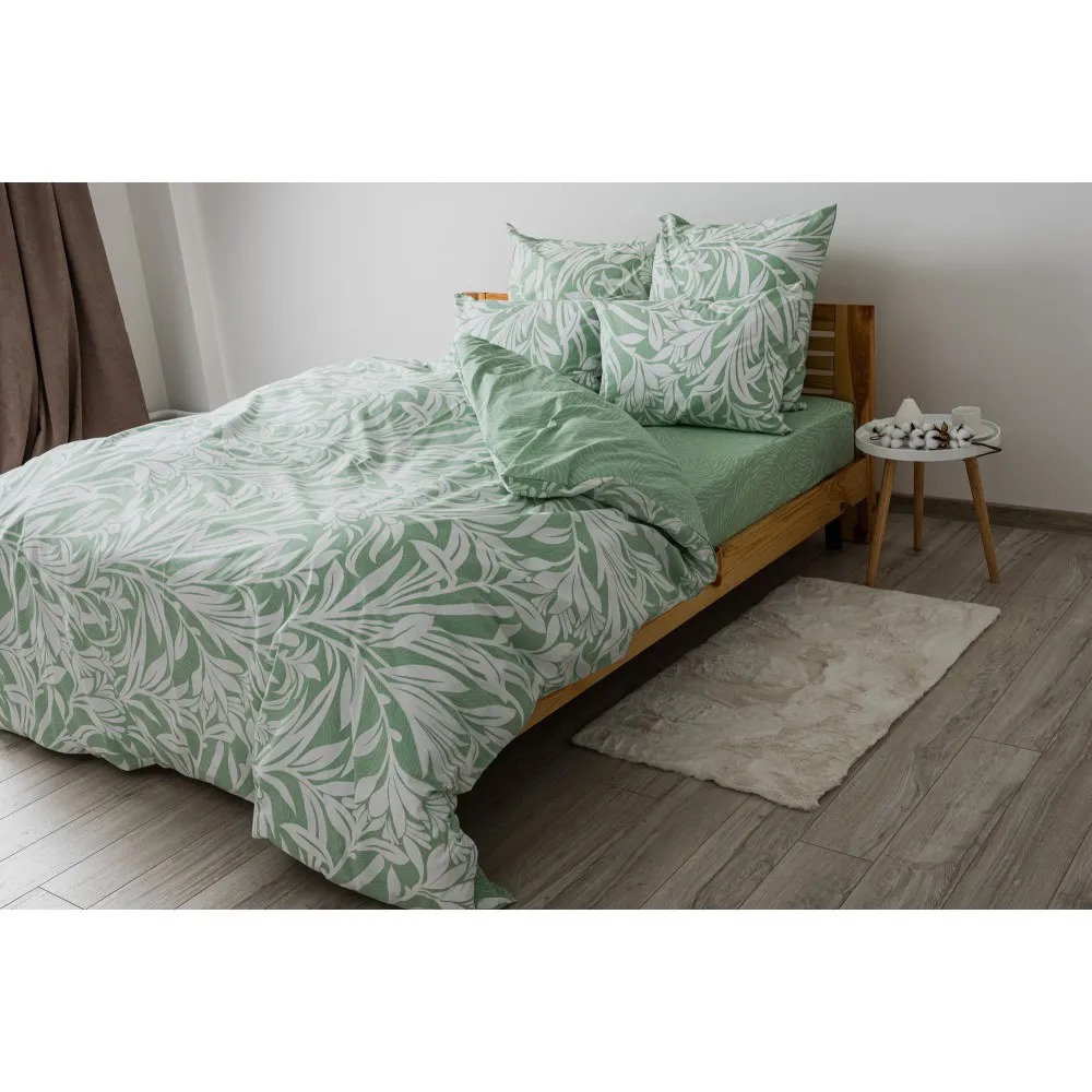 Комплект постельного белья ТЕП Soft dreams Mint Fantasy семейный мятный с белым (2-03860_25332) - фото 5