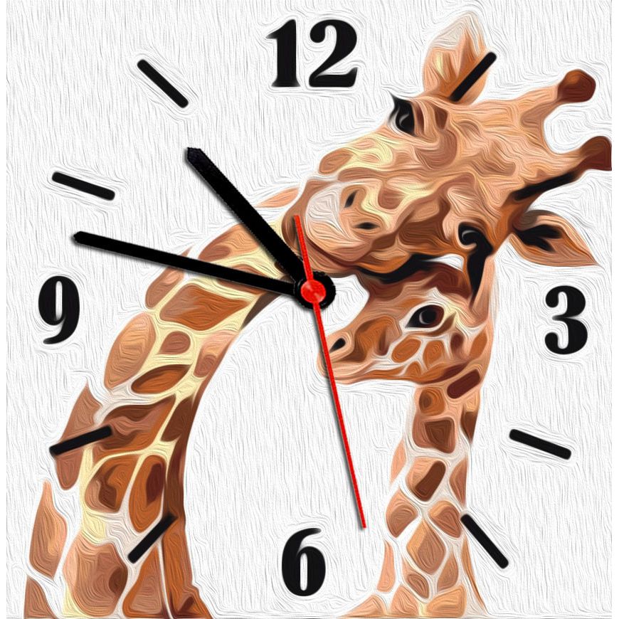 Картина по номерам Часы Жирафи ArtStory 30х30 см разноцветная 000221600 - фото 1