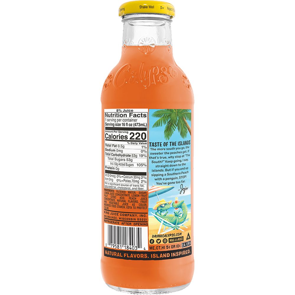 Напиток Calypso Southern Peach Lemonade безалкогольный 473 мл (896716) - фото 2