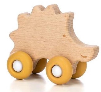 Деревянная игрушка FreeON ежик на силиконовых колесах - фото 2