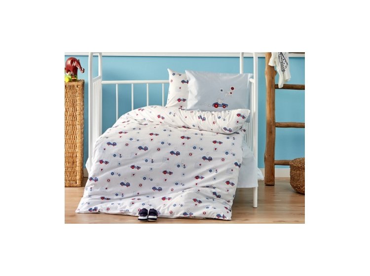 Комплект постельного белья для младенцев в кроватку Karaca Home My car 2018-1, белый, 160х110 см (2000022086967) - фото 1