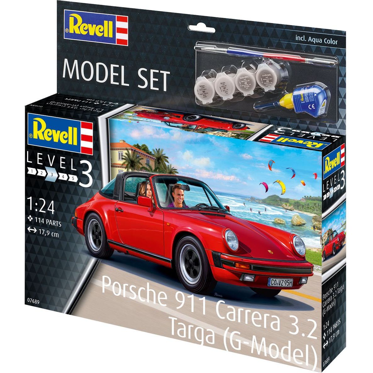 Збірна модель Revell Автомобіль Porsche 911 Carrera 3.2 Targa рівень 3, масштаб 1:24, 114 деталей (RVL-67689) - фото 1