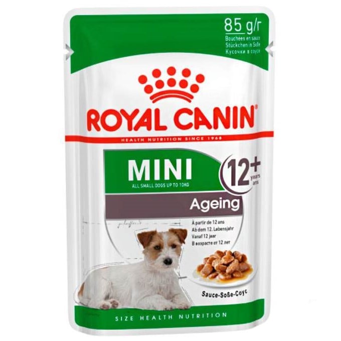 Вологий корм для собак малих порід старше 12 років Royal Canin Mini Ageing 12+, шматочки в соусі з м'ясом, 85 г (1093001) - фото 1