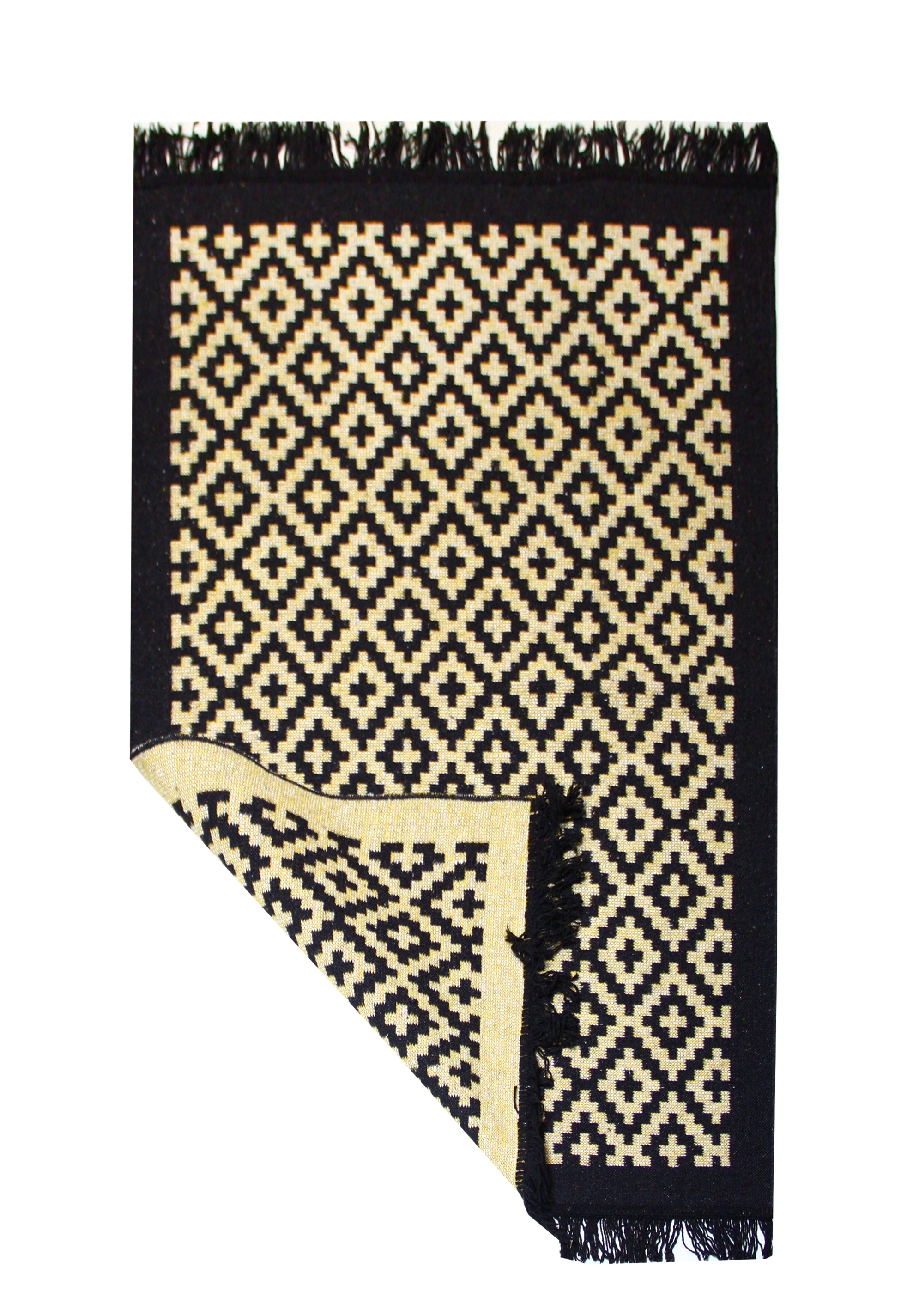 Килим двосторонній IzziHome Lara Siyah Sari Lr01, 125х80 см, чорний з жовтим (2200000552365) - фото 3