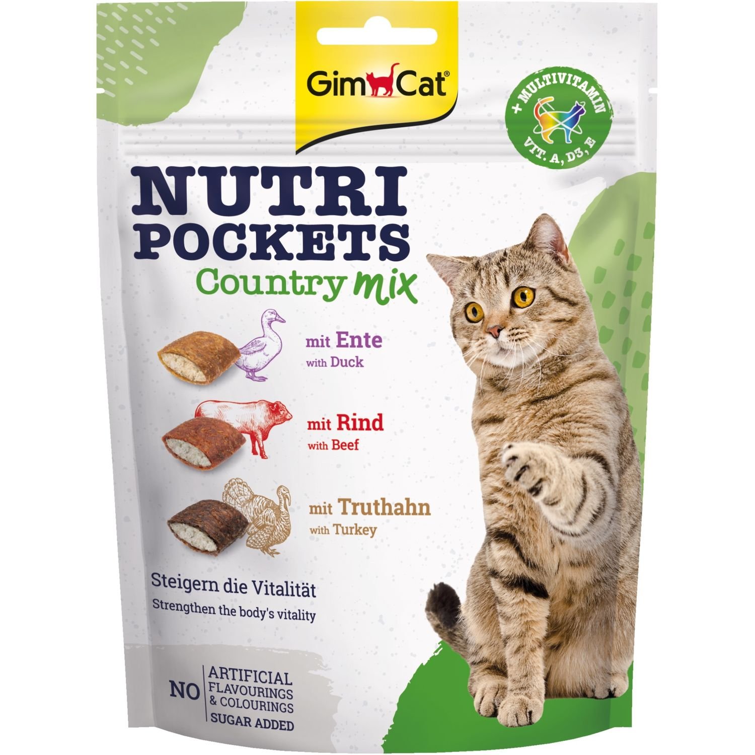 Ласощі для котів GimCat Nutri Pockets Country Mix з качкою, яловичиною та індичкою, 150 г - фото 1