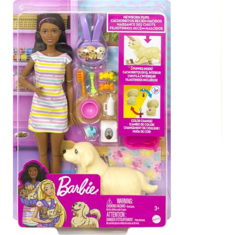 Кукла Barbie Newborn Pups Playset, 29 см - фото 6