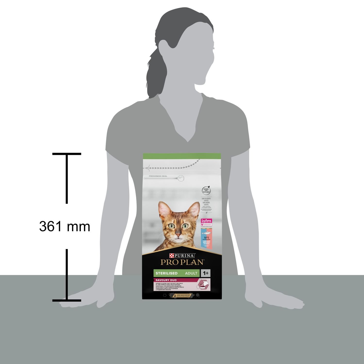 Сухой корм для взрослых кошек после стерилизации Purina Pro Plan Sterilised Adult 1+ Savoury Duo, с треской и форелью, 1,5 кг - фото 4