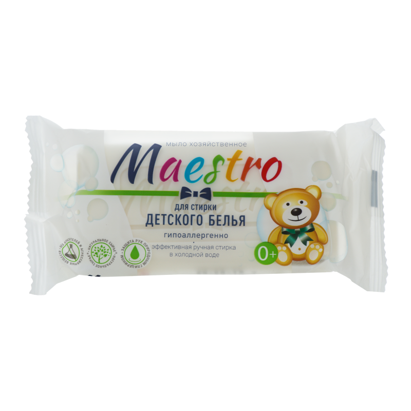 Мыло хозяйственное Maestro 72% для стирки детского белья, 125 г - фото 1