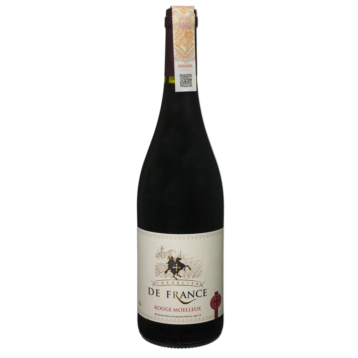 Вино Chevalier de France Rouge Moelleux, червоне, напівсолодке, 0,75 л - фото 1