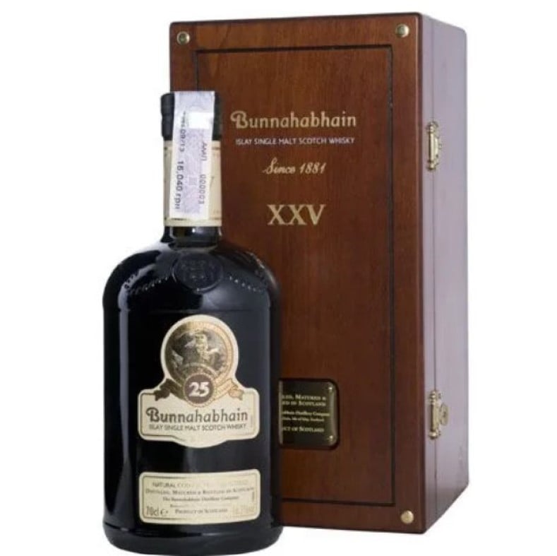 Виски Bunnahabhain 25yo Single Malt Scotch Whisky, в подарочной упаковке, 46.3%, 0.7 л - фото 1