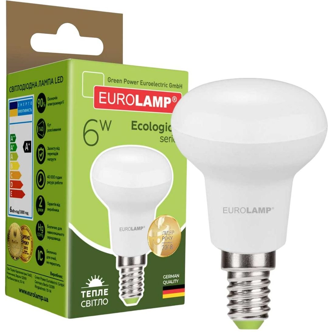 Світлодіодна лампа Eurolamp LED Ecological Series, R50, 6W, E14 3000K (LED-R50-06142(P)) - фото 1