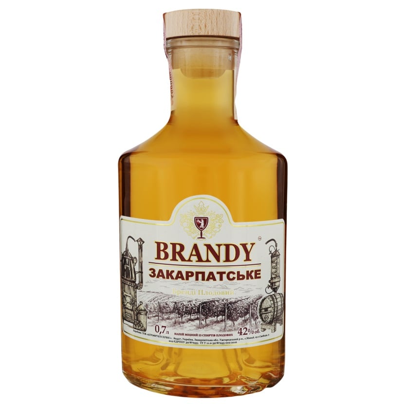Бренді Brandy Закарпатське Плодовий, 42%, 0,7 л (841398) - фото 1