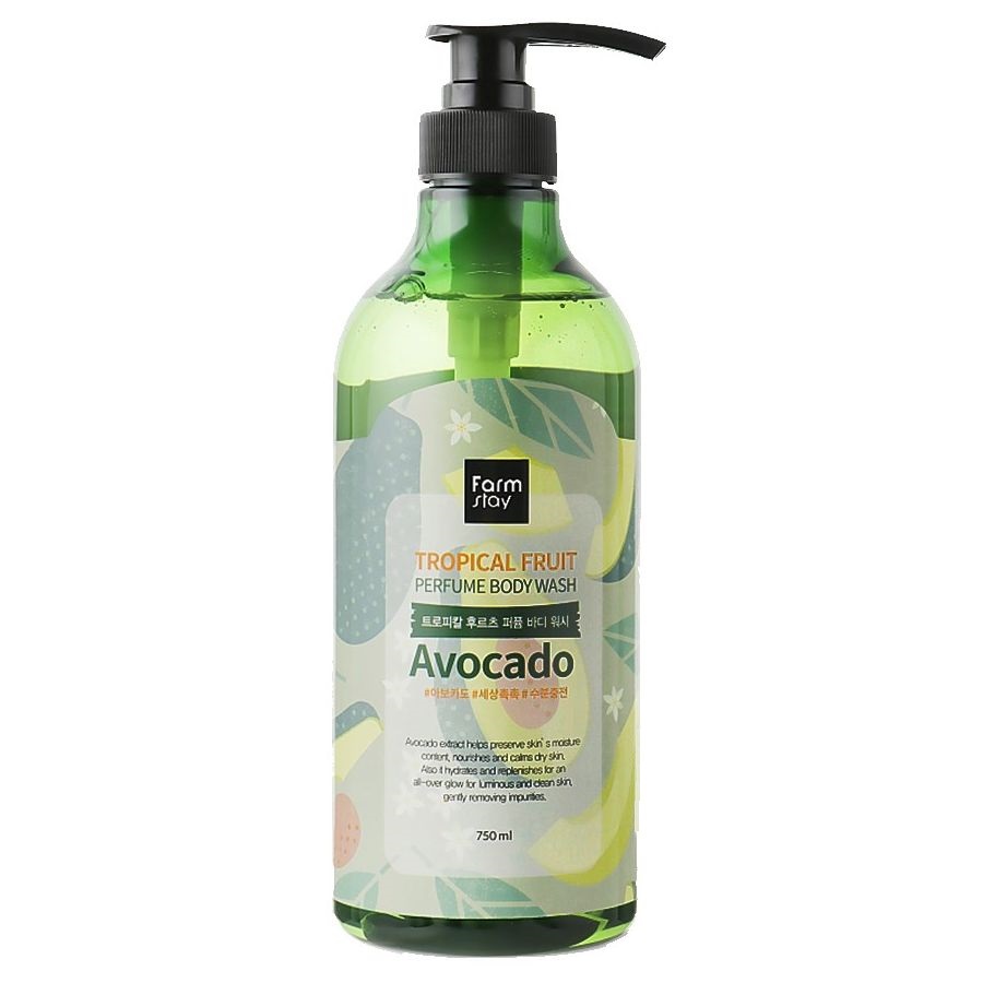 Гель для душу з авокадо FarmStay Tropical Fruit Perfume Body Wash Avocado, 750 мл - фото 1
