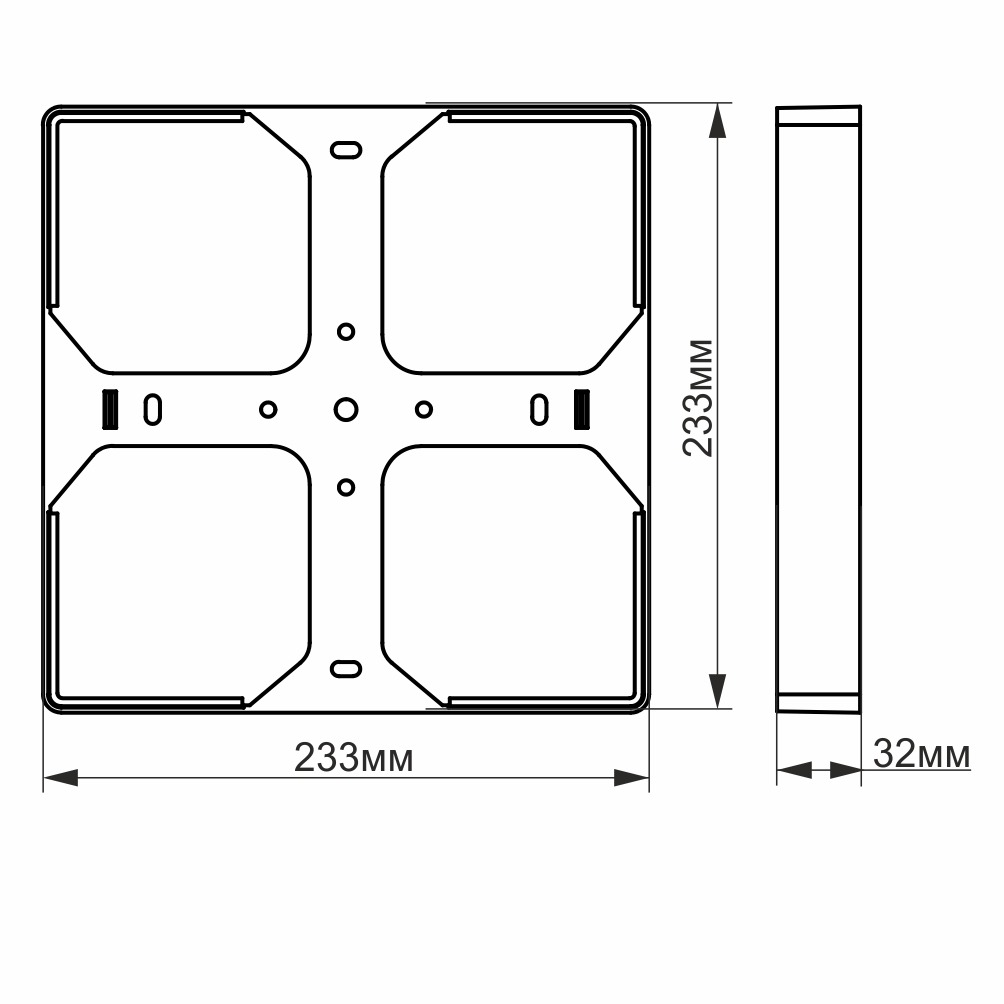 Рамка накладного монтажа безрамочного квадратного светильника Videx (VL-DLFS-33SF) - фото 2