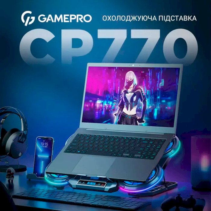 Охлаждающая подставка для ноутбука GamePro Black (CP770) - фото 13