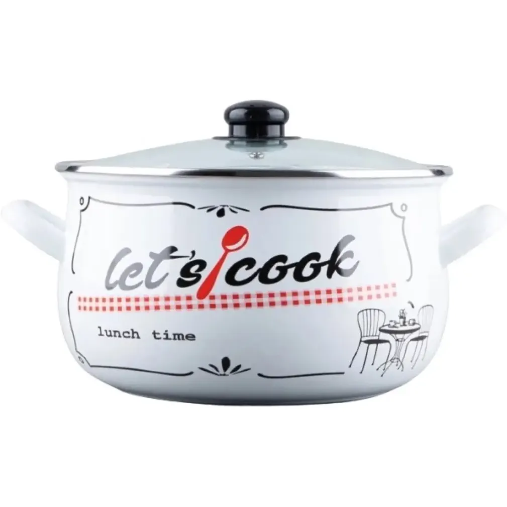 Кастрюля Gusto GT-T-124-LCW Lets cook 24 см 5.7 л белая (117666) - фото 1