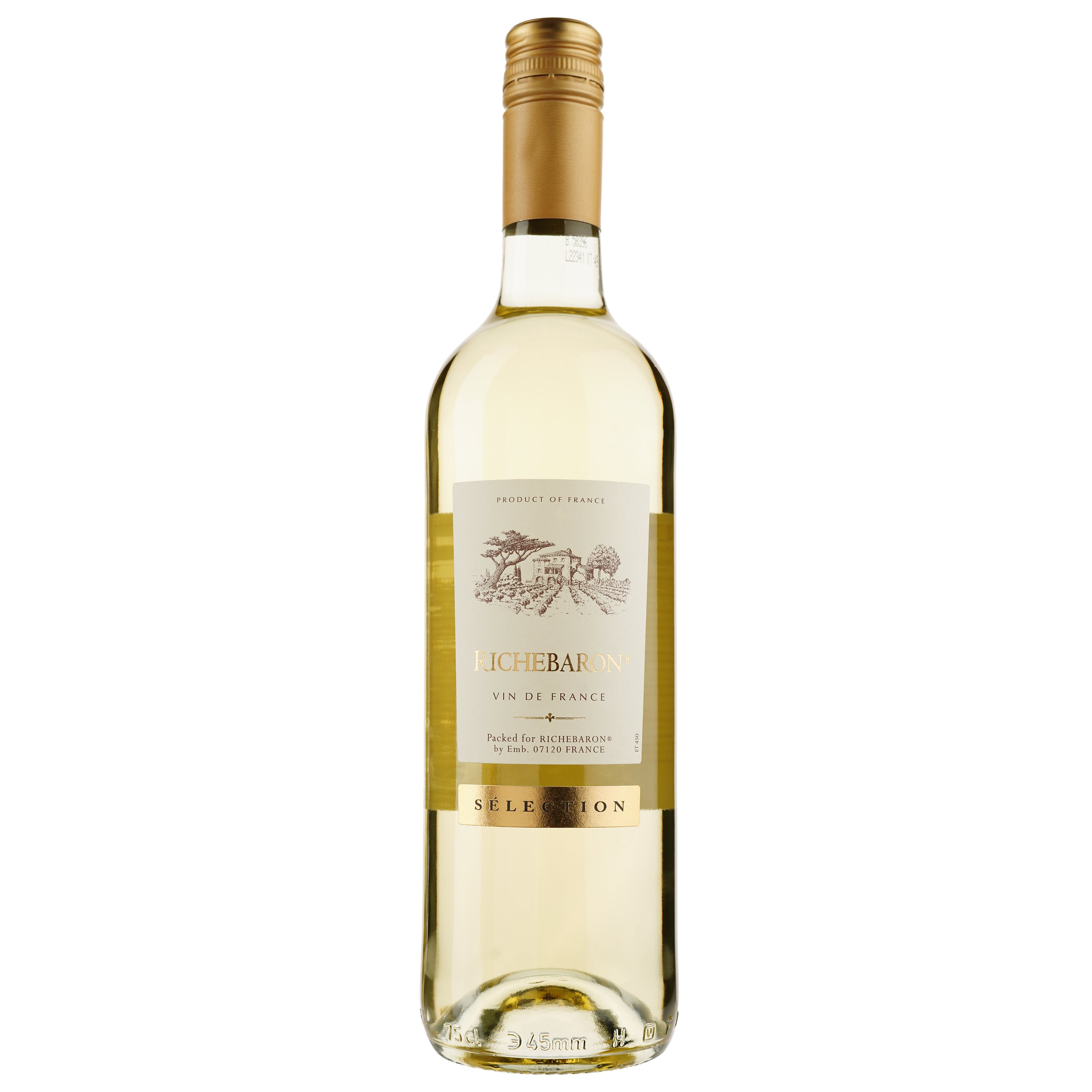 Вино Uvica Richebaron, біле, сухе, 0,75 л - фото 1