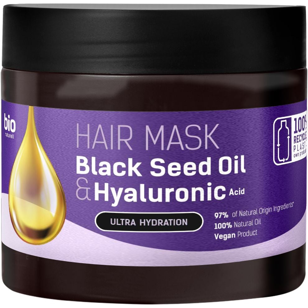 Маска для волосся Bio Naturell Black Seed Oil & Hyaluronic Acid ультразволоження 295 мл - фото 1
