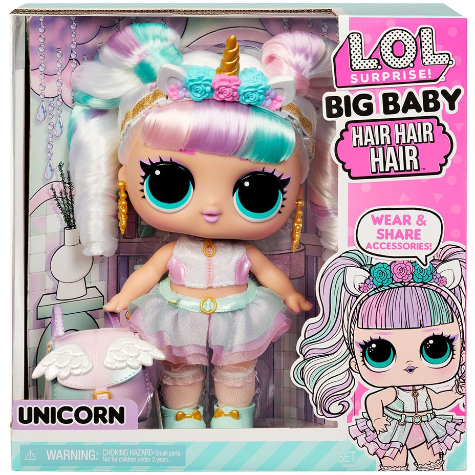 Игровой набор с мегакуклой L.O.L. Surprise Big Baby Hair Hair Hair Единорог (579717) - фото 10