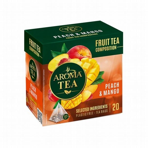 Чай фруктово-ягідний Aroma Tea Персик та манго 40 г (20 шт. х 2 г) (896852) - фото 1
