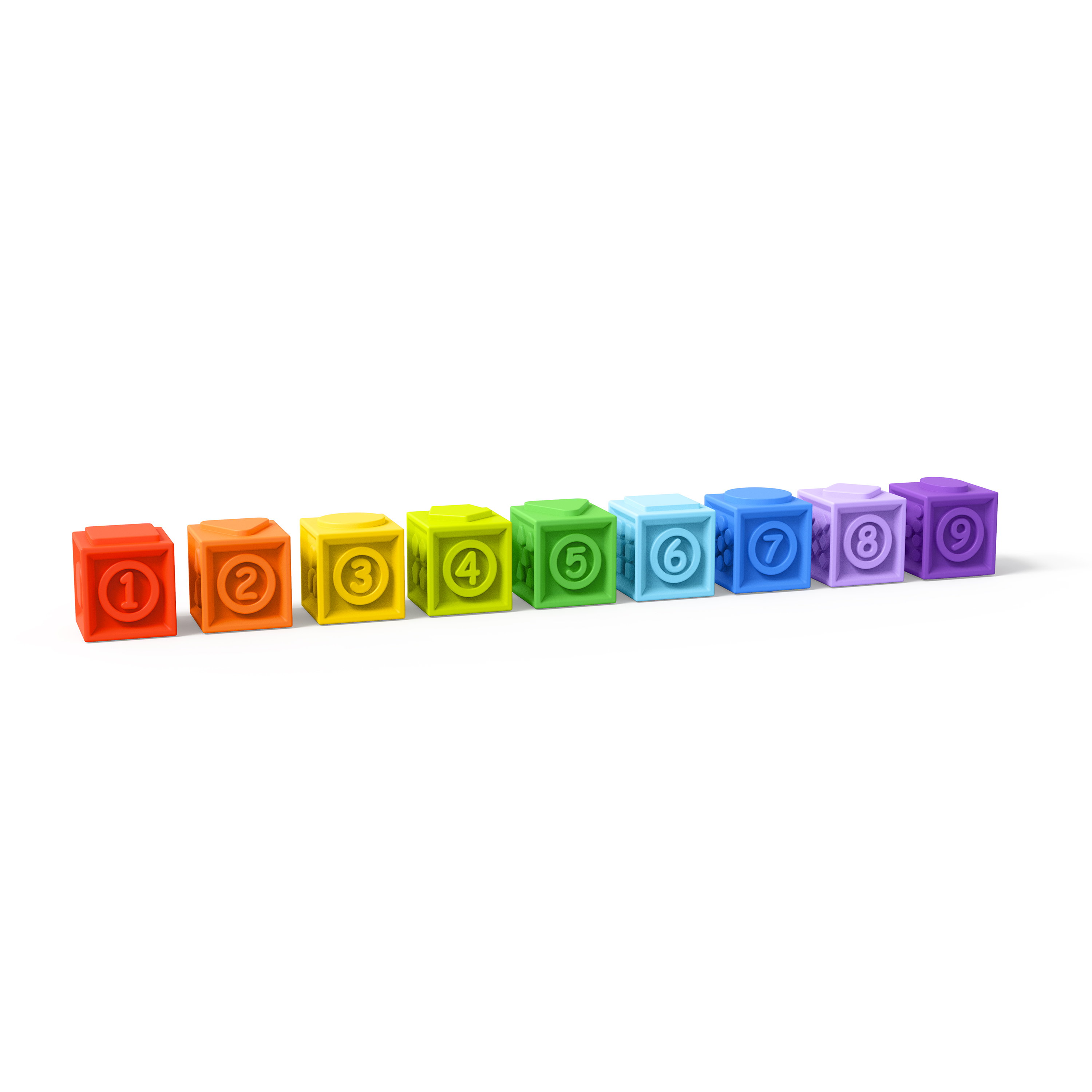 Силиконовые кубики Bright Starts Stack&Squeeze Blocks, 9 шт. (12616) - фото 3
